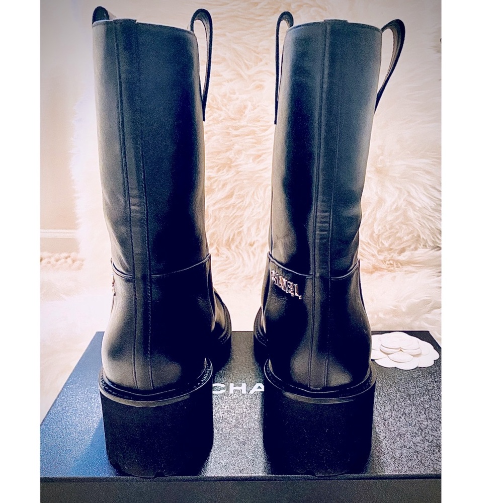 *SOLD* CHANEL Ankle Boots. Black. Logo Detail. 39.5. Brand New. - Picture 3 of 5